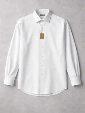 Van Heusen White Long-Sleeve Dress Shirt